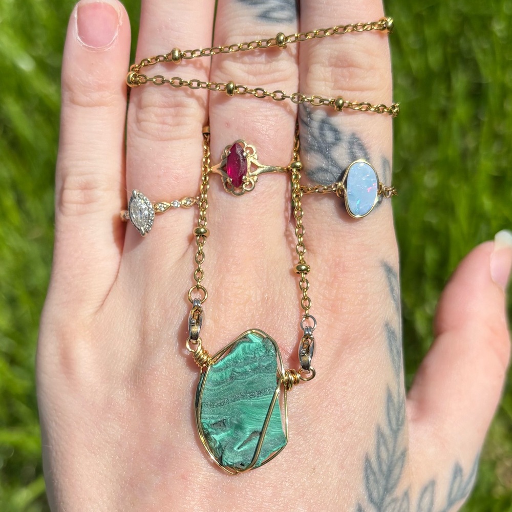 Malachite interchangeable necklace